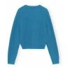Ganni V- Neck Cardigan Blue -dame-cardigans Butikk unnamed file 4903