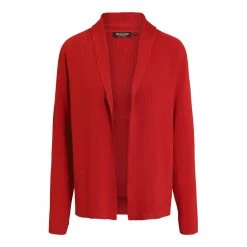 Rød Signature Cardigan Med Krage Fra Signature - Rød Cardigan Red