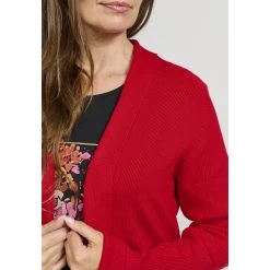 Rød Signature Cardigan Med Krage Fra Signature - Rød Cardigan Red -dame-cardigans Butikk unnamed file 532