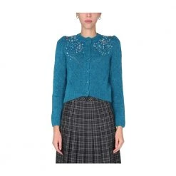 Moschino Floral Argyle Cardigan Blue -dame-cardigans Butikk unnamed file 545