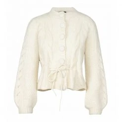 Ella&il Sophia Chunky Cardigan White