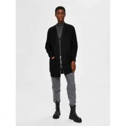 Selected Femme Slflulu Ls Knit Long Cardigan Black 8 Selected Femme Slflulu Ls Knit Long Cardigan Black -dame-cardigans Butikk unnamed file 624