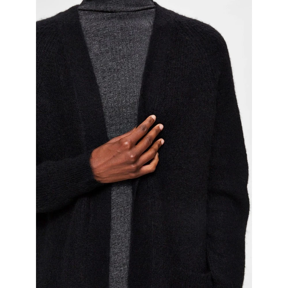 Selected Femme Slflulu Ls Knit Long Cardigan Black 6 Selected Femme Slflulu Ls Knit Long Cardigan Black - Bilde 4