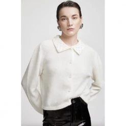 Hvit Gestuz Alphagz Collar Cardigan Jakke White -dame-cardigans Butikk unnamed file 642