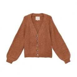 BY TIMO Hairy Knit Cardigan Beige