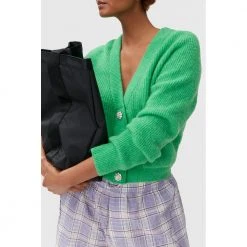 Ganni Knit Cardigan Green