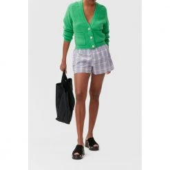 Ganni Knit Cardigan Green -dame-cardigans Butikk unnamed file 78