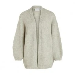 Grå Vila Vibanu L/S Open Knit Cardigan Cardigan Gray