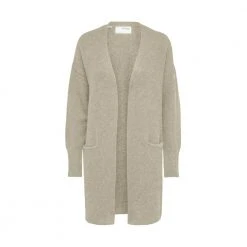 Selected Femme Slflulu New Ls Knit Long Cardigan Beige