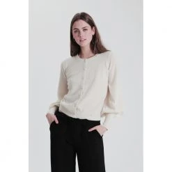 Tirillm AVA CASHMERE CARDIGAN MED PUFFERMER Blue -dame-cardigans Butikk unnamed file 869