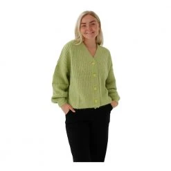 BY TIMO Hairy Knit Cardigan Green