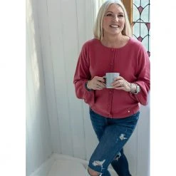 Tirillm SAGA CASHMERE CARDIGAN Pink -dame-cardigans Butikk unnamed file 884