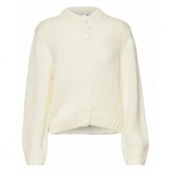 Hvit Selected Femme Slfsuanne Ls Knit Short Cardigan Cardigan White