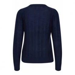 Blå Fransa Freretta Car 1 Cardigan Blue -dame-cardigans Butikk unnamed file 940